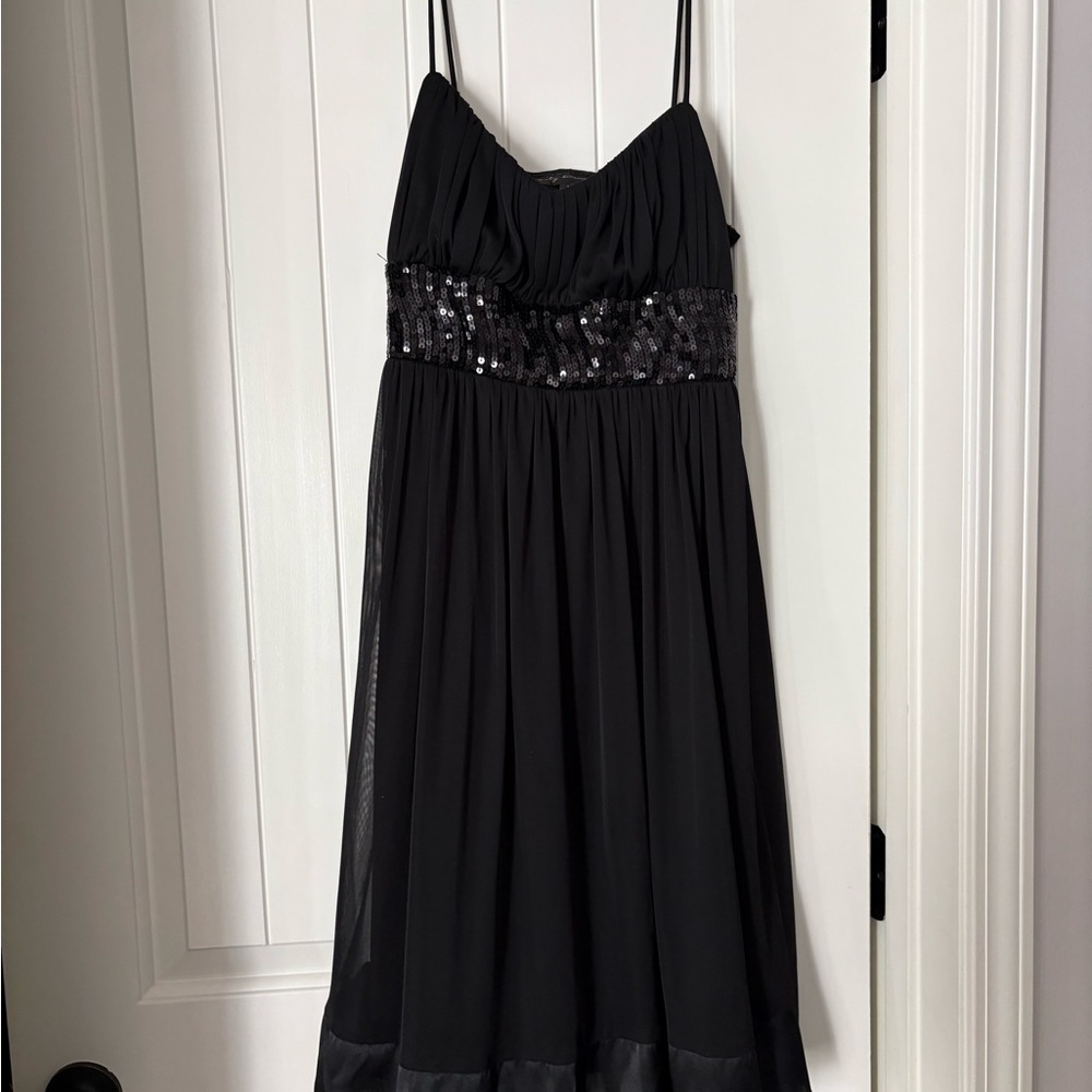City Triangles Black Sequin Midi Dress